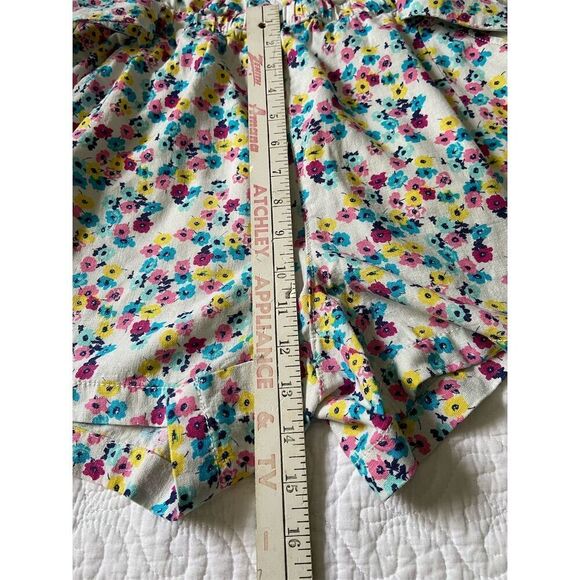 A.N.A. Floral Print Shorts Size M Linen Blend Multicolor Elastic Waistband - Picture 10 of 11